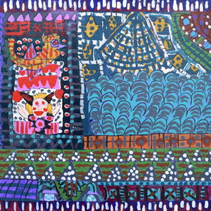 David Krueger_Chicken Going Crazy_2021_Acrylic on wood panel_20 x 24