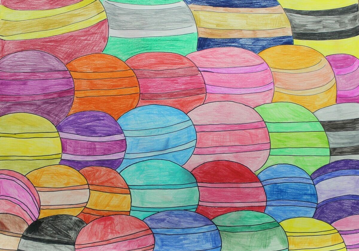 SK - COLORFUL MACARONS - 20 / 2018 - $175 -  24x18